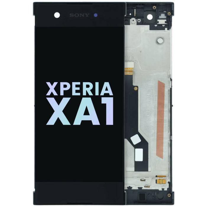 LCD Display Einheit mit Rahmen für Sony Xperia XA1 (Original) (Schwarz)