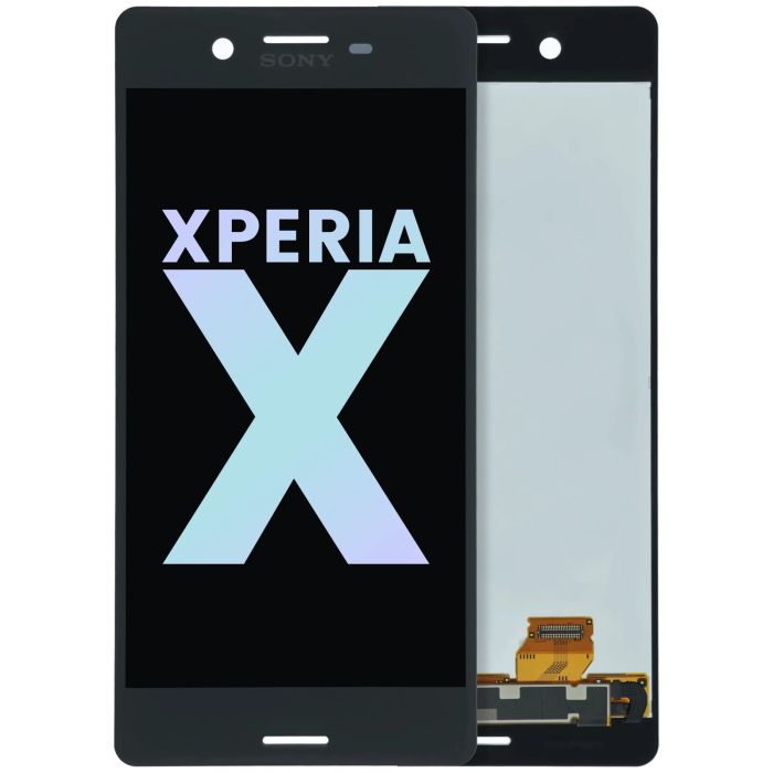 LCD Display Einheit ohne Rahmen für Sony Xperia X (Original) (Graphit Black)