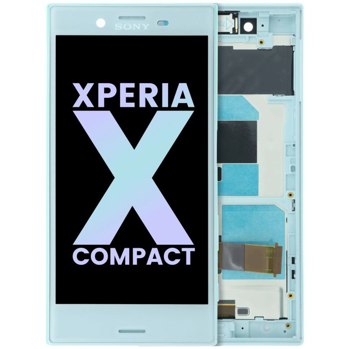 LCD Display Einheit mit Rahmen für Sony Xperia X Compact (Original) (Blau)
