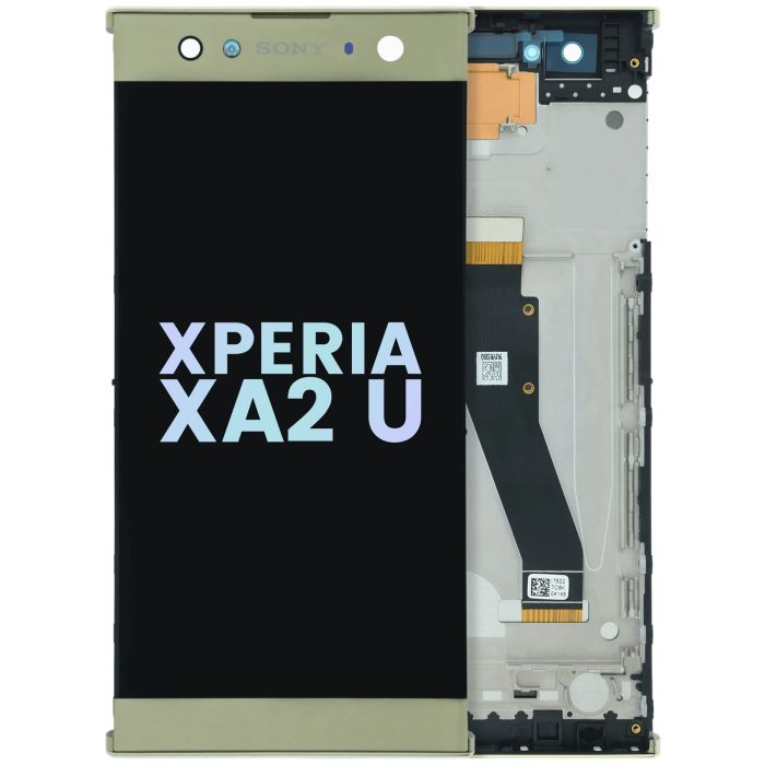 LCD Display Einheit mit Rahmen für Sony Xperia XA2 Ultra (Original) (Gold)