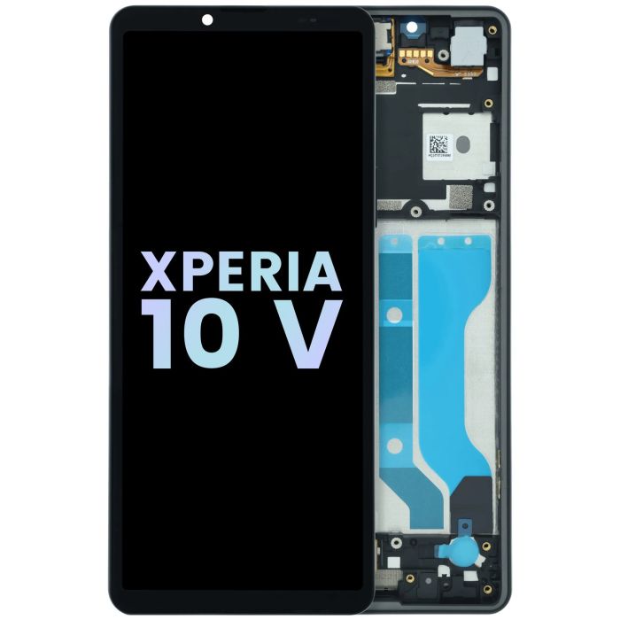 OLED Display Einheit mit Rahmen für Sony Xperia 10 V (Original) (Schwarz)
