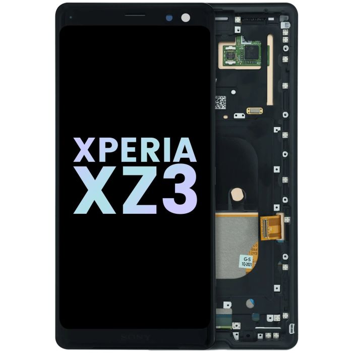 OLED Display Einheit mit Rahmen für Sony Xperia XZ3 (Original) (Schwarz)