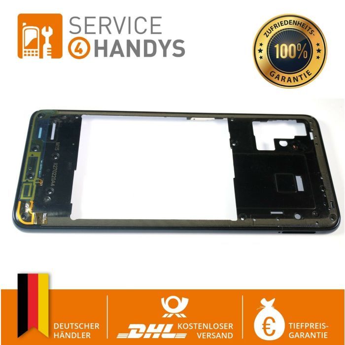 S4H Mittelrahmen Rahmen Antennen Tasten Gehäuse Schwarz geeignet für Samsung Galaxy A51 A515F