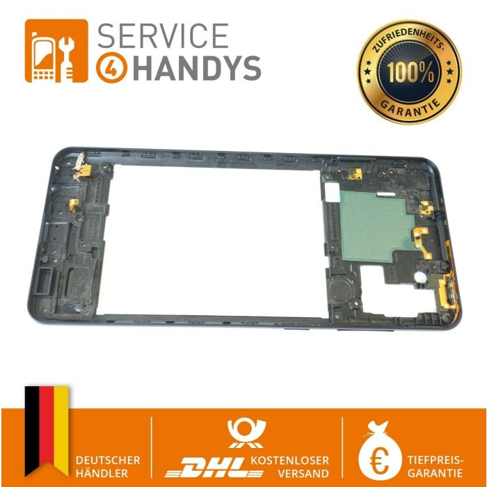S4H Marco central de antena botones carcasa negro adecuado para Samsung Galaxy A21S A207