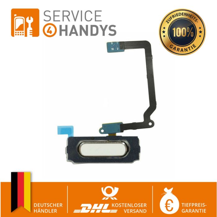S4H Home Button geeignet für Samsung Galaxy S5 SM-G900F Finger Abdruck Sensor Flex Kabel Weiss