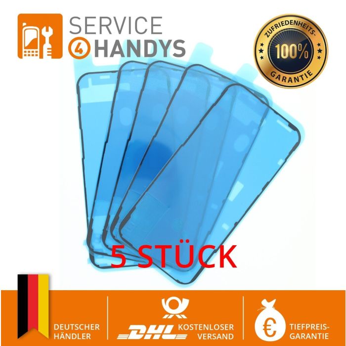 SERVICE4HANDYS 5 x Rahmen Display LCD Kleber Adhesive Dichtung Kleberahmen geeignet für iPhone 12/12 Pro
