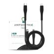 3 ft Non-MFI Lightning To USB Type C Kabel (AmpSentrix) (Matrix) (Schwarz)