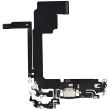 Ladebuchse Flexkabel für iPhone 15 Pro Max (Aftermarket Plus) (Titan Schwarz)