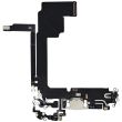Ladebuchse Flexkabel für iPhone 15 Pro Max (Aftermarket Plus) (Titan Weiß)