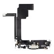 Ladebuchse Flexkabel für iPhone 15 Pro Max (Premium) (Titan Schwarz)
