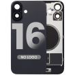 Rückglas mit MagSafe-Magnet für iPhone 16 (Aftermarket) (Schwarz) (ohne Logo)