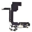 Ladebuchse Flexkabel für iPhone 15 Pro (Premium) (Titan Weiß)