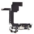 Ladebuchse Flexkabel für iPhone 15 Pro (Premium) (Titan Natur)