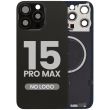 Rückglas mit MagSafe-Magnet für iPhone 15 Pro Max (Aftermarket) (Titan Schwarz)