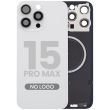 Rückglas mit MagSafe-Magnet für iPhone 15 Pro Max (Aftermarket) (Titan Weiß)