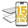 3 in 1 (Glas mit OCA vormontiert + Rahmen) für iPhone 15 Pro (OCA Master)