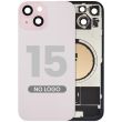 Rückglas mit MagSafe-Magnet für iPhone 15 (Aftermarket) (Pink) (ohne Logo)