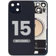 Rückglas mit MagSafe-Magnet für iPhone 15 (Aftermarket) (Schwarz) (ohne Logo)