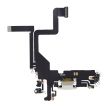 Ladebuchse Flexkabel für iPhone 14 Pro (Aftermarket Plus) (Silber)