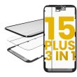 3 in 1 (Glas mit OCA vormontiert + Rahmen) für iPhone 15 Plus (OCA Master)