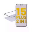2 in 1 (Front Glas + OCA vormontiert) für iPhone 15 Plus (2er Pack) (OCA Master)