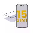 2 in 1 (Front Glas + OCA vormontiert) für iPhone 15 (2er Pack) (OCA Master)