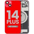 Rückglas mit MagSafe-Magnet für iPhone 14 Plus (Aftermarket) (Rot) (ohne Logo)