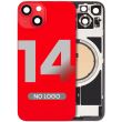 Rückglas mit MagSafe-Magnet für iPhone 14 (Aftermarket) (Rot) (ohne Logo)