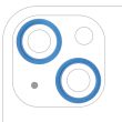 Rückkamera Ring nur für iPhone 13/ 13 Mini (Blau) (2-teiliges Set)