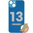 Rückglas mit 3M Klebeband für iPhone 13 (ohne Logo/ großes Kameraloch) (Blau)