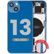 Rückgehäuse mit Kleinteilen für iPhone 13 (Aftermarket Plus) (Blau)