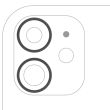 Rückkamera Ring nur für iPhone 11/ 12/ 12 Mini (Schwarz) (2-teiliges Set)