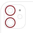 Rückkamera Ring nur für iPhone 11/ 12/ 12 Mini (Rot) (2-teiliges Set)
