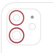 Rückkamera Ring nur für iPhone 11/ 12/ 12 Mini (2-teiliges Set) (Rot)