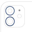 Rückkamera Ring nur für iPhone 12/ 12 Mini (2-teiliges Set) (Blau)