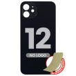 Rückglas mit 3M Klebeband für iPhone 12 (ohne Logo/ großes Kameraloch) (Schwarz)