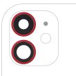 Rückkamera-Linse mit Halterung & Rahmen für iPhone 11 (2-teiliges Set) (Rot)