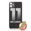 Rückglas mit 3M Klebeband für iPhone 11 (ohne Logo/ großes Kameraloch) (Schwarz)
