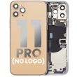 Rückgehäuse mit klein Bauteile vormontiert für iPhone 11 Pro (ohne Logo) (Gold)