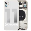 Rückgehäuse mit klein Bauteile vormontiert für iPhone 11 (ohne Logo) (Weiß)
