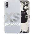 Rückgehäuse mit klein Bauteile vormontiert für iPhone XS (ohne Logo) (Silber)