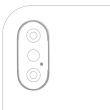 Rückkamera Ring nur für iPhone X (Silber) (10er Pack)