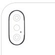 Rückkamera Ring nur für iPhone X (Space Grau) (10er Pack)
