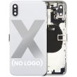 Rückgehäuse mit klein Bauteile vormontiert für iPhone X (ohne Logo) (Silber)