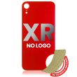 Rückglas mit 3M Klebeband für iPhone XR (ohne Logo/ großes Kameraloch) (Rot)