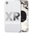 Rückgehäuse mit klein Bauteile vormontiert für iPhone XR (ohne Logo) (Silber)