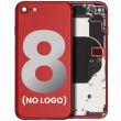 Rückgehäuse mit klein Bauteile vormontiert für iPhone 8 (ohne Logo) (Rot)