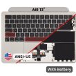 Top Case mit Akku und Tastatur (ANSI US) für MacBook Air 13" A2681 (Polarstern)