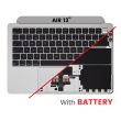 Top Case mit Akku und Tastatur (ISO UK) für MacBook Air 13" A2681 (Silber)