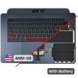 Top Case mit Akku und Tastatur (ANSI US) für MacBook Air 15" A3114 (Mitternacht)